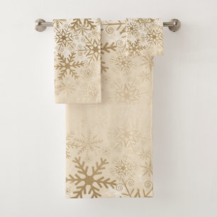 Beautiful Christmas towel with snowflakes