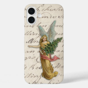 Beautiful Christmas Tree Angel Antique Victorian C iPhone 16 Plus Case