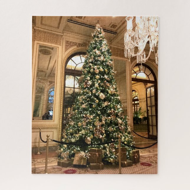 Beautiful Christmas Tree at the Plaza Hotel NYC Jigsaw Puzzle (Vertical)