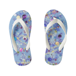Beautiful Christmas Tree Kid's Flip Flops