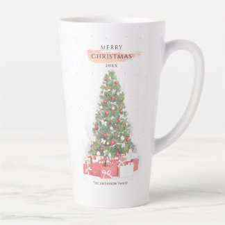 Beautiful Christmas Tree Watercolor Holidays Art Latte Mug