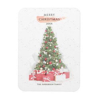 Beautiful Christmas Tree Watercolor Holidays Art Magnet