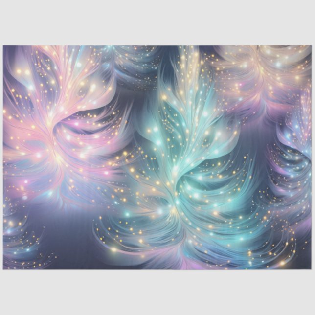 Beautiful Christmas Trees Light Sparkle Christmas Tissue Paper (Front)