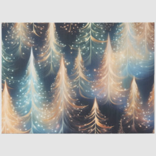 Beautiful Christmas Trees Light Sparkle Christmas Tissue Paper