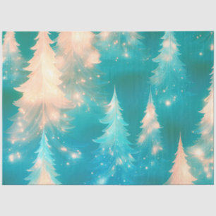 Beautiful Christmas Trees Light Sparkle Christmas Tissue Paper
