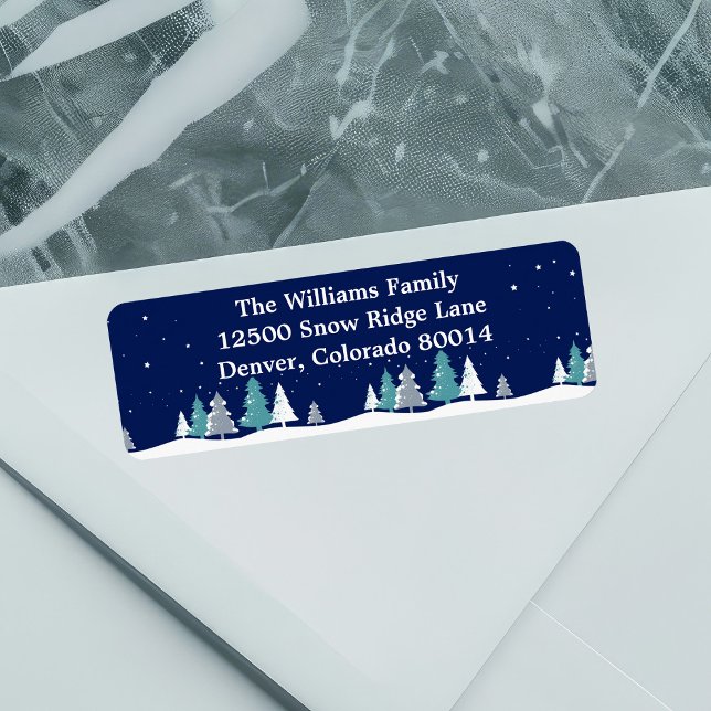 Beautiful Christmas Trees Winter Return Address (Creator Uploaded)