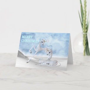 Beautiful Christmas Unicorns Holiday Card