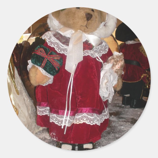 Beautiful Christmas with Love Have a Nice Day and  Classic Round Sticker (Front)