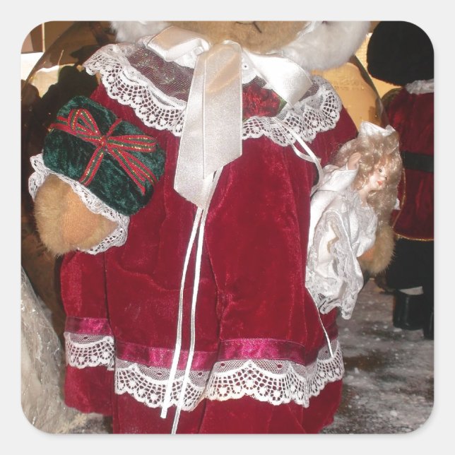 Beautiful Christmas with Love Have a Nice Day and  Square Sticker (Front)