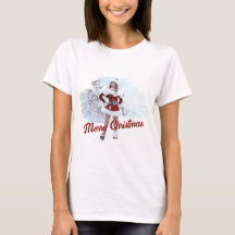 Beautiful Christmas Woman over Winter Snow