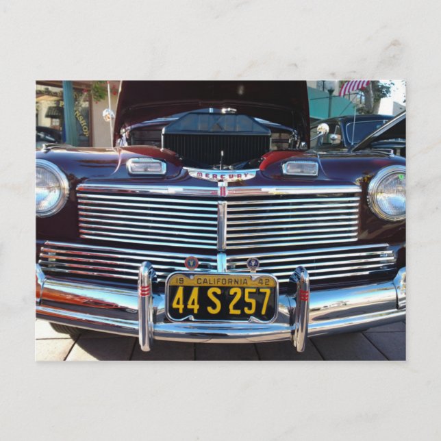 Beautiful Chrome Grille of Classic Mercury Car Postcard (Front)