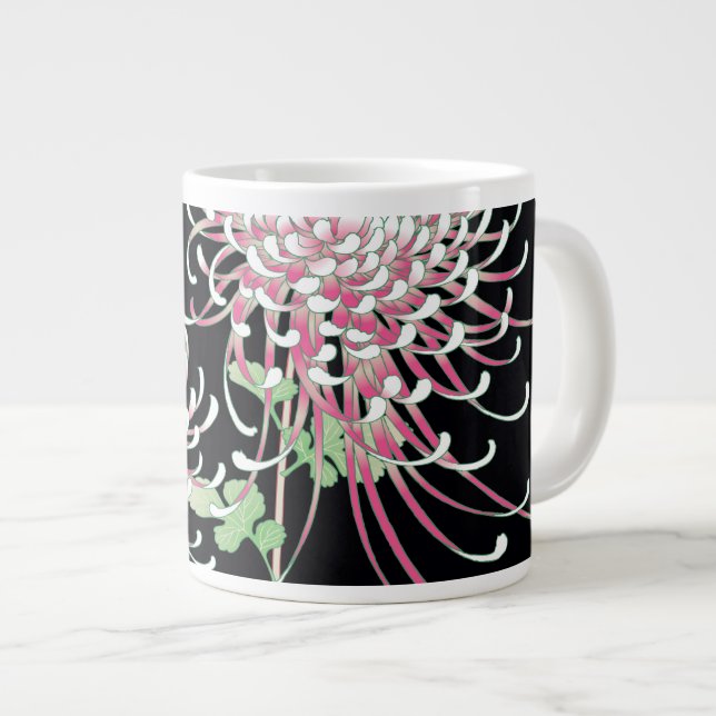 Beautiful Chrysanthemum Fine Japanese Floral Large Coffee Mug (Front Right)