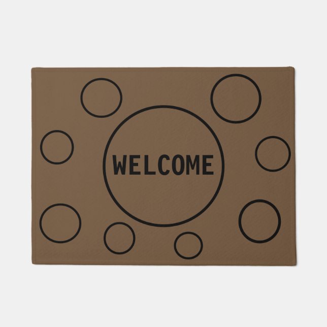 Beautiful Circles on Brown Doormat (Front)