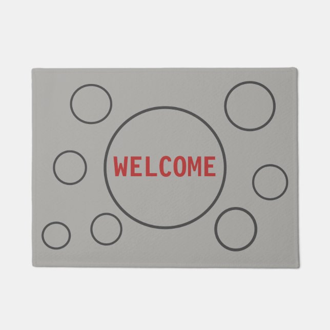 Beautiful Circles on Light Silver Grey Doormat (Front)