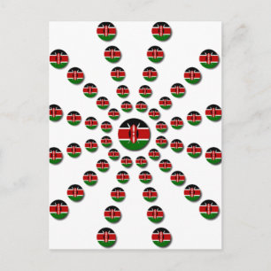 Beautiful Circular Kenyan Flag: A Radial Design Postcard