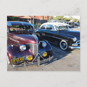 Beautiful Classic Cars at the Car Show Postcard