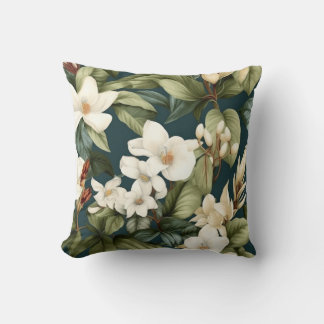 Beautiful classic floral pattern throw pillow