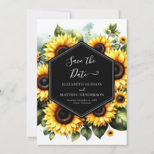 Beautiful Classic Sunflower Wedding Save The Date