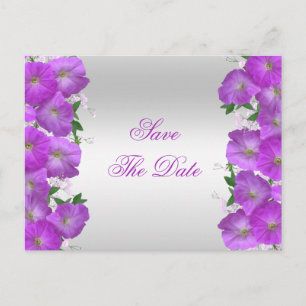 Beautiful Classy Petunias Floral Birthday Announcement Postcard