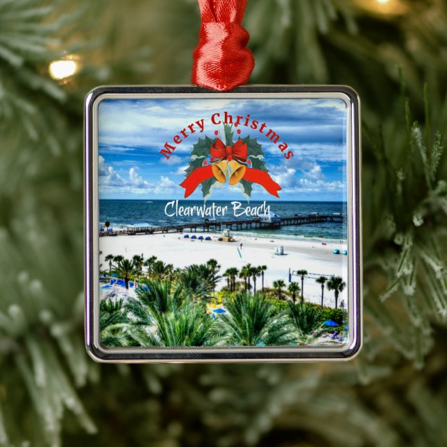Beautiful Clearwater Beach, Florida Metal Ornament (Tree)