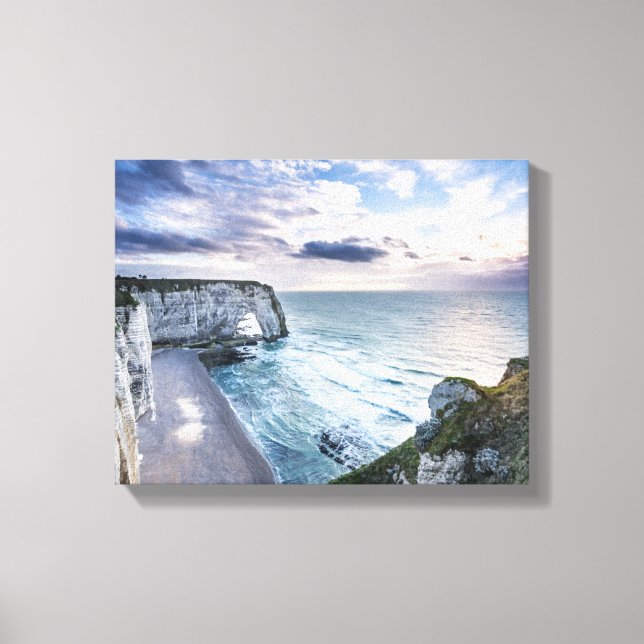 Beautiful Cliffs Etratat Normandy France Canvas Print (Front)