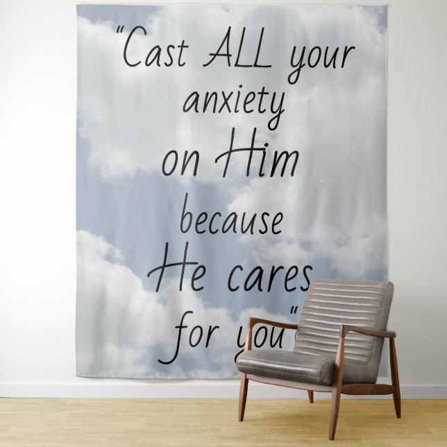 Beautiful Clouds Design Christian Theme Tapestry (In Situ)