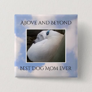 Beautiful Cloudy Sky Best Dog Mom Cute Calm Blue 2 Inch Square Button