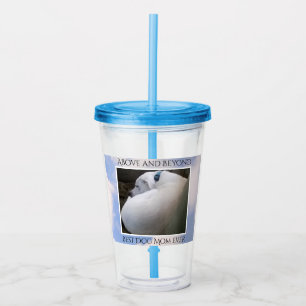 Beautiful Cloudy Sky Best Dog Mom Cute Calm Blue Acrylic Tumbler