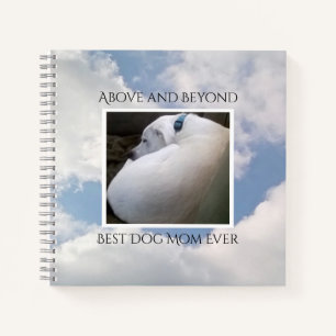 Beautiful Cloudy Sky Best Dog Mom Cute Calm Blue Notebook