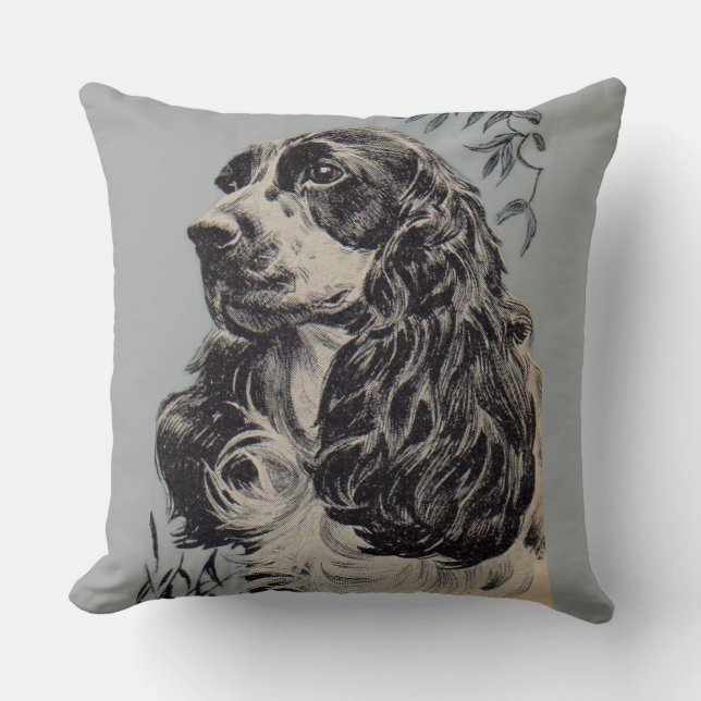  beautiful cocker spaniel throw pillow (Front)