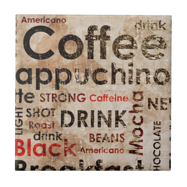 Beautiful Coffee Espresso Cappucino Pattern Tile (Front)