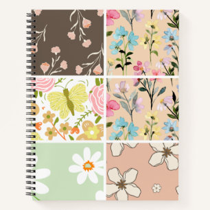 Beautiful collage floral pattern Modern Feminine Notebook