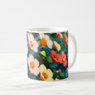 Beautiful colorful anime flowers coffee mug