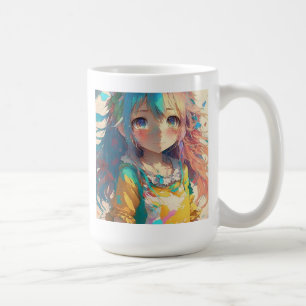 Beautiful Colorful Anime Girl Have a Beautiful Day Coffee Mug