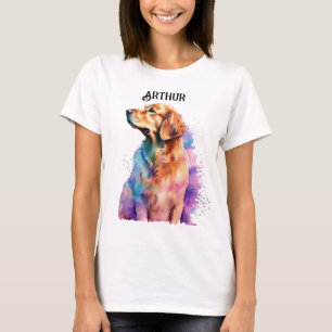 BEAUTIFUL COLORFUL SITTING GOLDEN RETRIEVER T-Shirt
