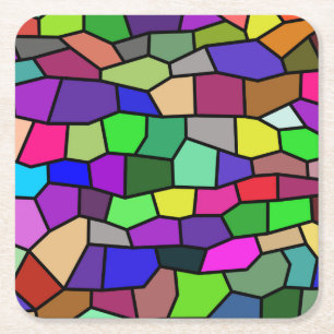 Beautiful Colorful Stained Glass Coaster Set