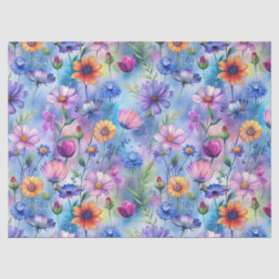 Beautiful Colorful Wildflowers Pattern Decoupage Tissue Paper