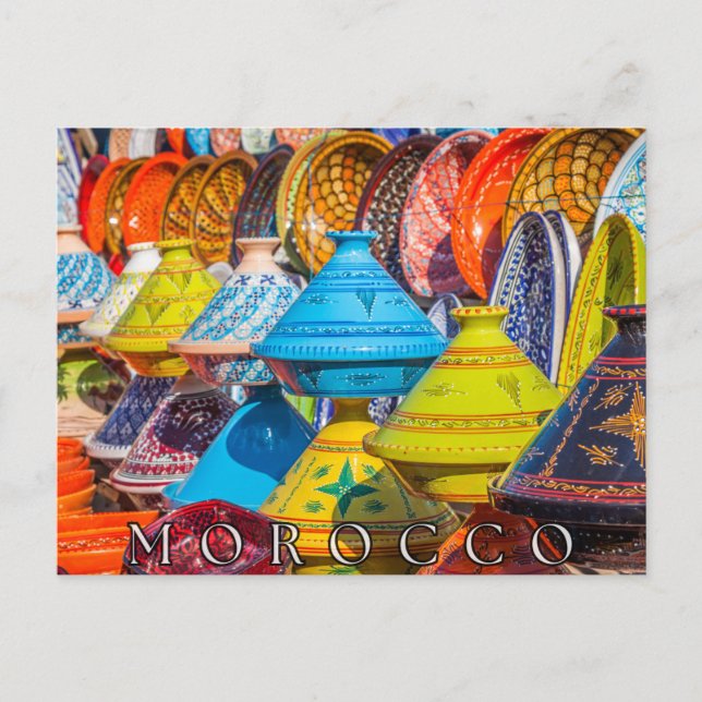 Beautiful Colorul Moroccan Tajine Food Postcard (Front)