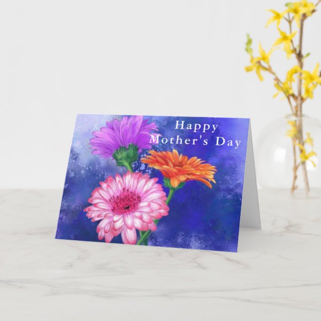 Beautiful Colour Gerberas Mother's Day Card (Yellow Flower)
