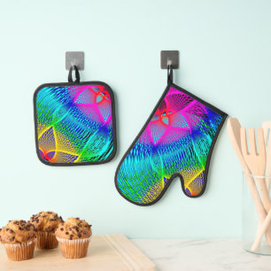 Beautiful Colour Lights Oven Mitt & Pot Holder Set