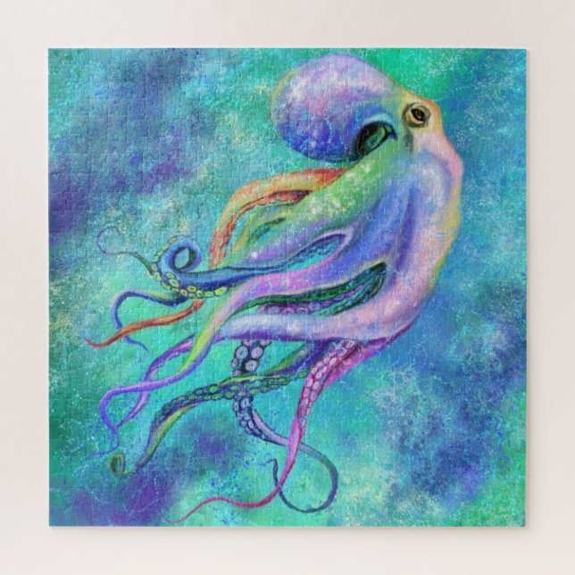 Beautiful Colour Octopus - Painting Jigsaw Puzzle (Vertical)