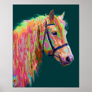 Beautiful colour of the Rainbow Highland Pony Poster