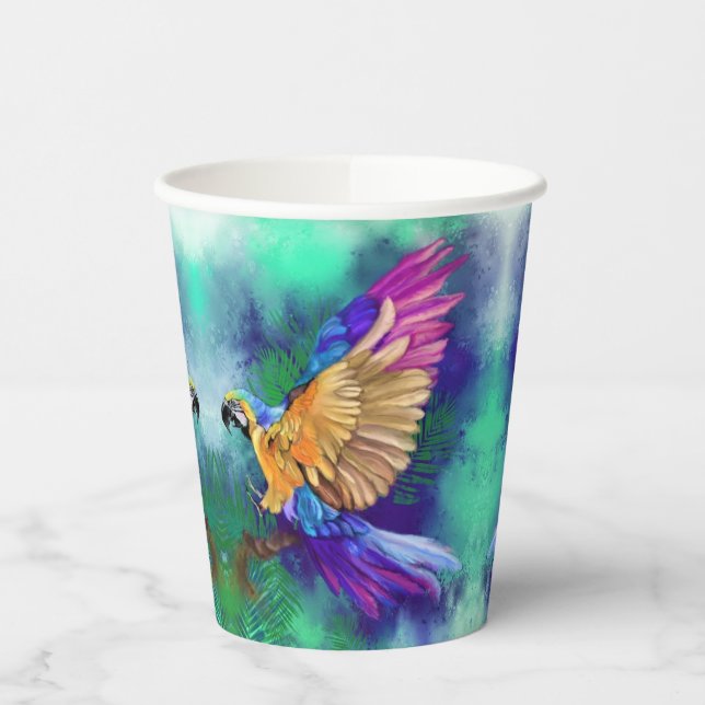 Beautiful Colour Parrot Paper Cups (Left)