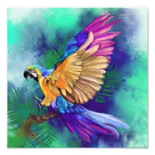Beautiful Colour Parrot Poster Painting