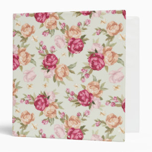 Beautiful colour peony pattern on green binder