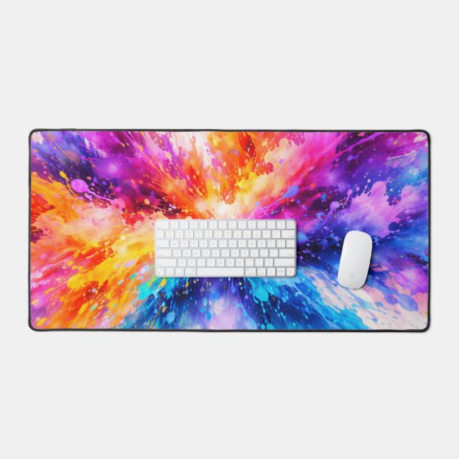 Beautiful Colour Splash Explosion Desk Mat (Keyboard & Mouse)