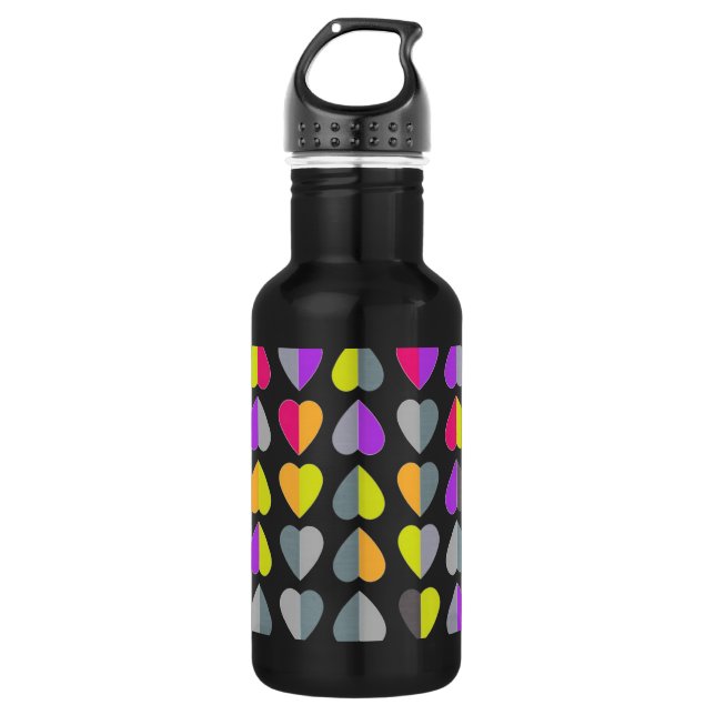 Beautiful coloured hearts 532 ml water bottle (Front)