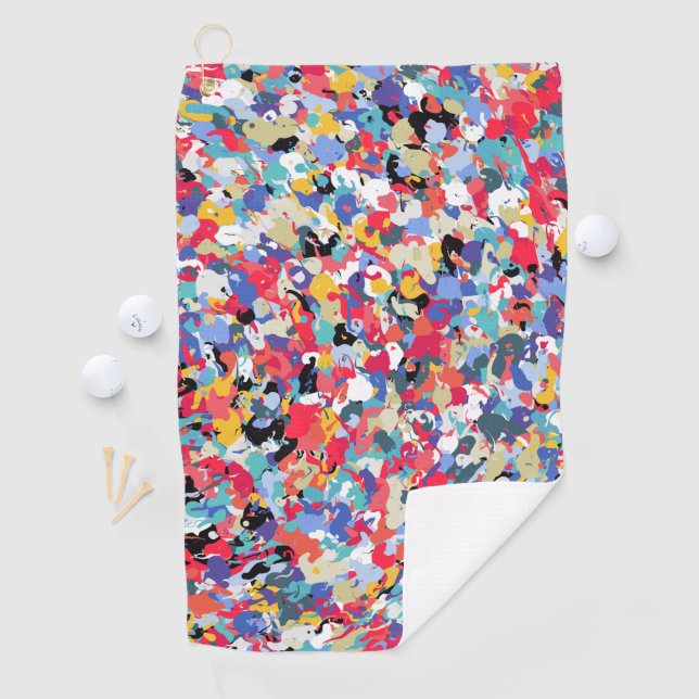 Beautiful coloured pattern golf towel (InSitu)