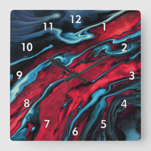Beautiful & Colourful Abstract Artwork Square Wall Clock