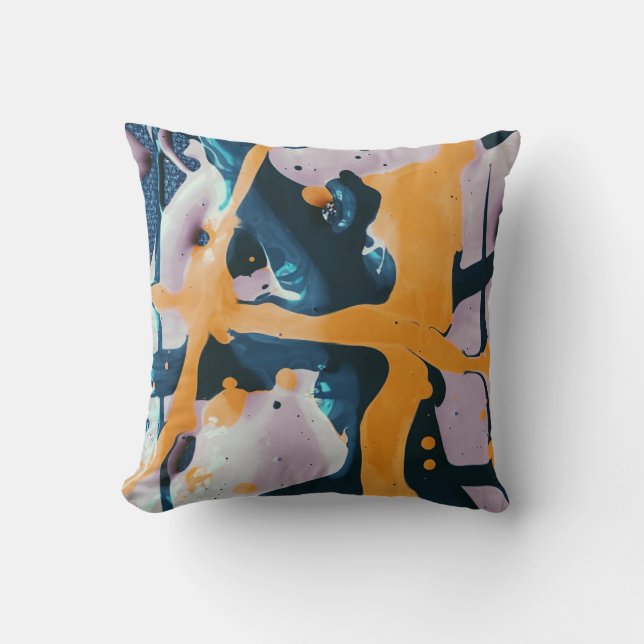 Beautiful & Colourful Abstract Artwork Throw Pillow (Front)